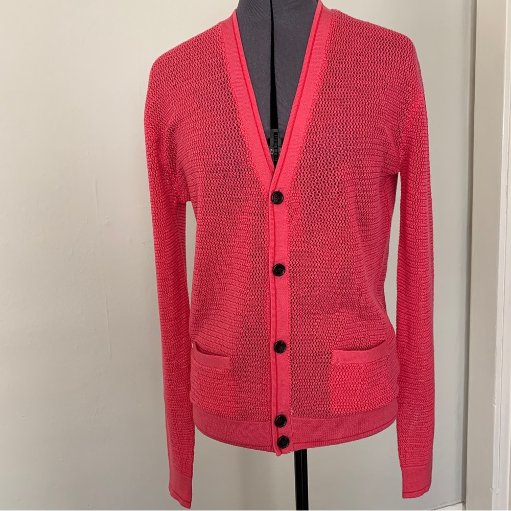 NWT Marc by Marc Jacobs 80% Wool 20% Cotton Pink Cardigan Size Small
